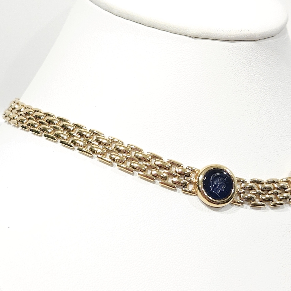 Christian Dior Necklace Gold Gripoix Soldier Cameo Vintage Dior Necklace - Picture 13 of 16